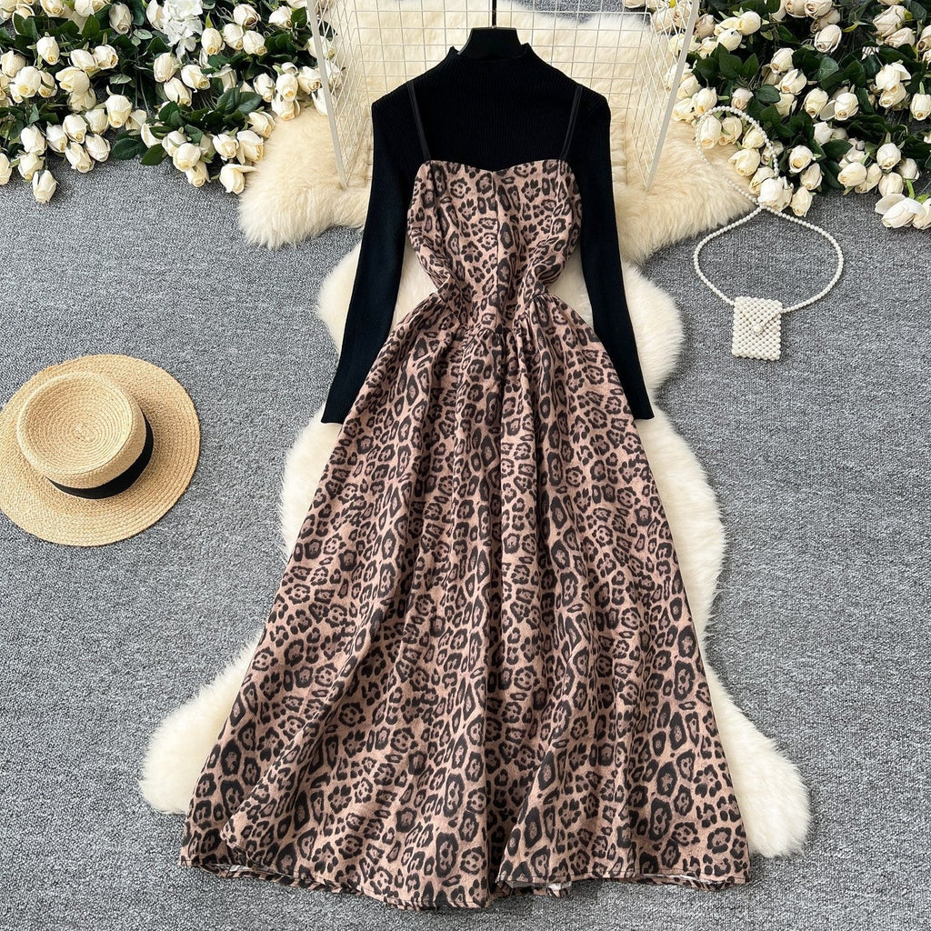 Sling Dress - Embroidered Slip Midi, Women's Layering Knitted Top